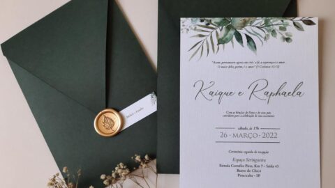 Envelope para convite de casamento
