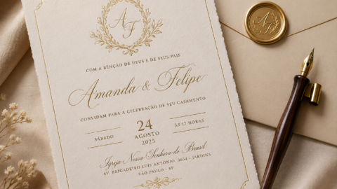 Caligrafia para Convite de Casamento: Guia Completo de Estilos, Papéis, Métricas e Integração Visual
