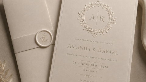 Convites de Casamento Monocromáticos: Estilo, Engenharia de Papel e Design Editorial