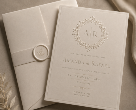 Convites de Casamento Monocromáticos: Estilo, Engenharia de Papel e Design Editorial